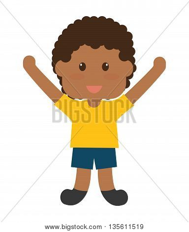 Kid and chilhood represented by little boy over isolated and flat background