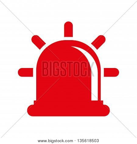 Justice and law represented by red alarm over isolated and flat background