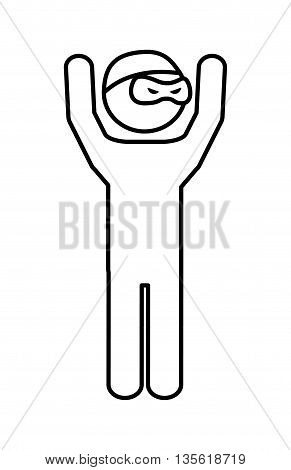 Justice and law represented by guilty over isolated and flat background