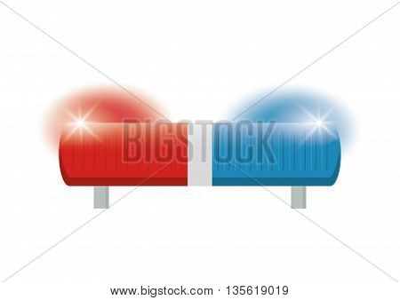 Justice and law represented by police car over isolated and flat background