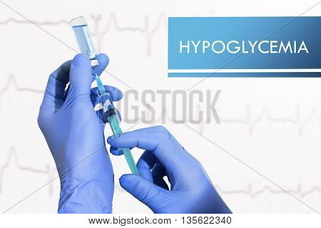Stop hypoglycemia. Syringe is filled with injection. Syringe and vaccine