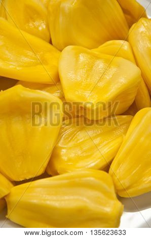 close up Juicy jack fruit flesh over