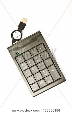 black keyboard number for computer on white