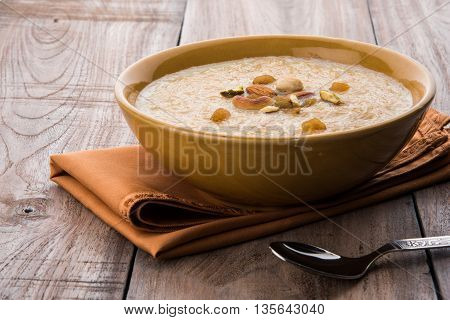 sweet Kheer or khir payasa, gil-e-firdaus, fereni also known as Sheer Khurma Seviyan, popular sweet dish