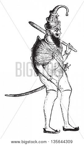 Akali, vintage engraved illustration. Magasin Pittoresque 1836.