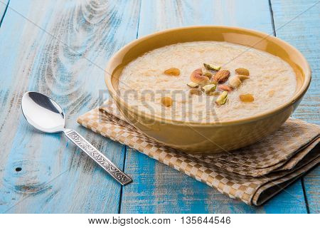 sweet Kheer or khir payasa, gil-e-firdaus, fereni also known as Sheer Khurma Seviyan, popular sweet dish
