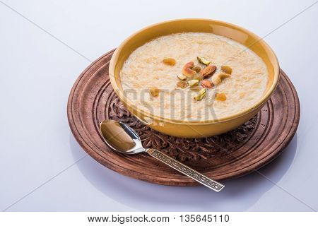 sweet Kheer or khir payasa, gil-e-firdaus, fereni also known as Sheer Khurma Seviyan, popular sweet dish