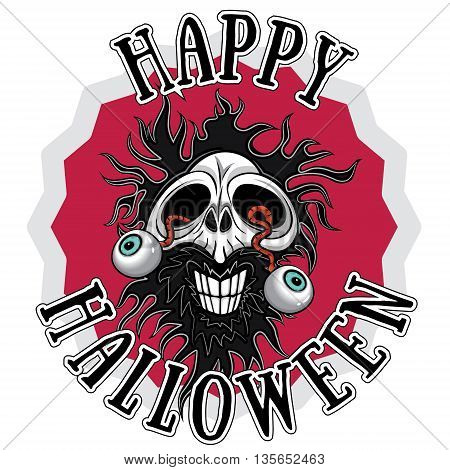 scary horror human smiling skull Halloween design