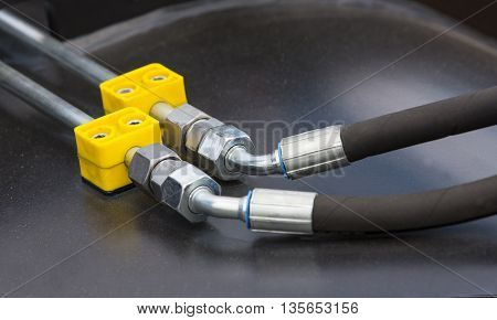 chrome-plated hydraulic mechanism close-up shot Machinery Piston