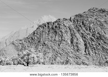 In Oman  The Old Mountain Gorge And Canyon The Deep Cloudy  Sky