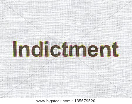 Law concept: CMYK Indictment on linen fabric texture background