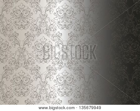 Floral ornament damask pattern. Elegant luxury texture for backgrounds and invitation cards. Gradient background. Vector