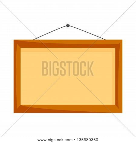 Wooden frame icon in cartoon style on a white background