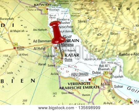 Map with pin set on Kata, Saudi Arabia.