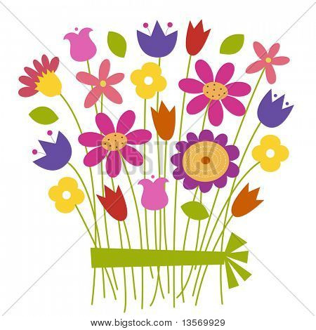 Buket af blomster - vektor