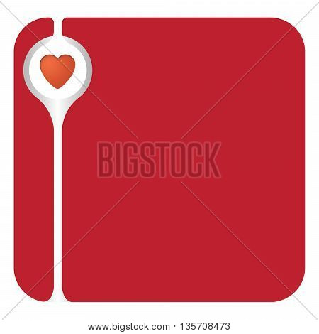 Colored red text box for your text and heart