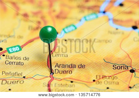 Aranda de Duero pinned on a map of Spain