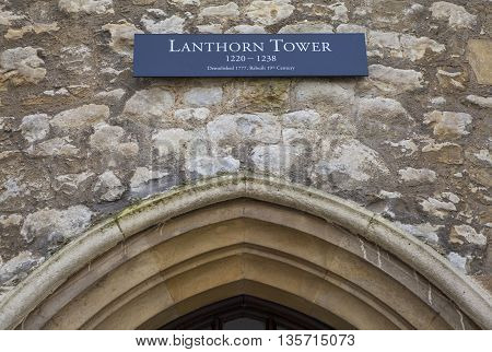 A view of the Lanthorn Tower at the Tower of London. A total of 21 towers make up the historic Tower of London fortification.