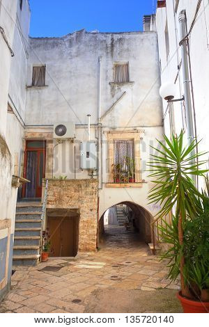 Perspective of an alleyway of Turi. Puglia. Italy.