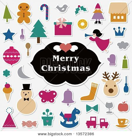 Ilustración de Vector - conjunto de iconos de Navidad