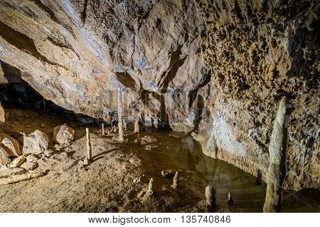 Details within Harmanec Cave in Kremnica Mountains Slovakia