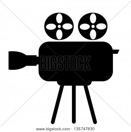 Video camera icon on a white background