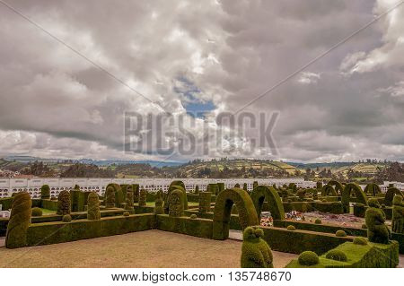 The Cemetery Of Tulcan Is Located Is The Calcareous Soil That Favor The Growth Of Cypress Bushes Inspired By Mythological Figures Others By Animals And Some Simple Geometric Shapes