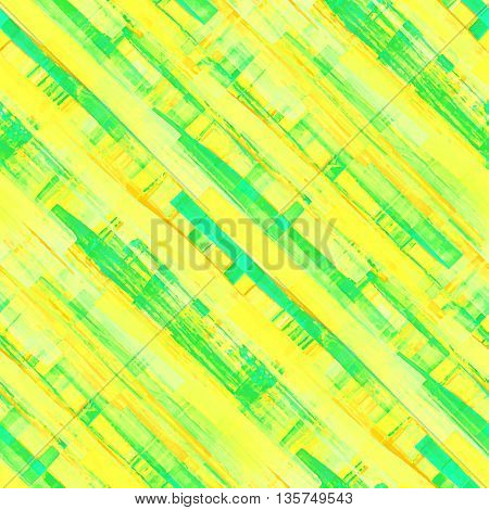 Vivid acrylic seamless pattern. Handmade texture. Bright acid yellow blue and green colors. Colorful diagonal watercolor vector illustration.