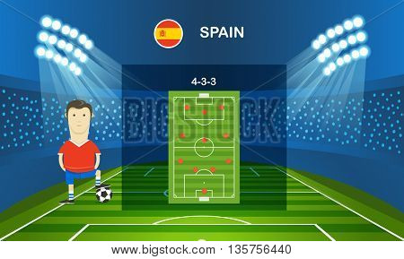 Soccer team arrangement. Infographic template