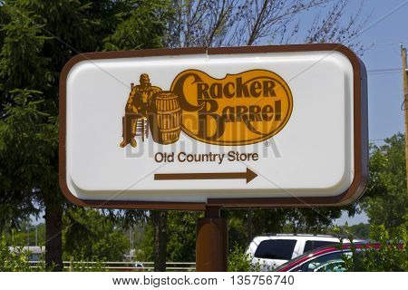 Indianapolis - Circa June 2016: Cracker Barrel Old Country Store Location. Cracker Barrel Serves Homestyle Food III