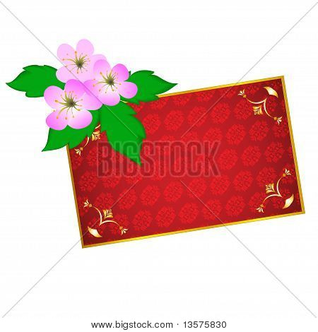 优雅复古框架与花卉。