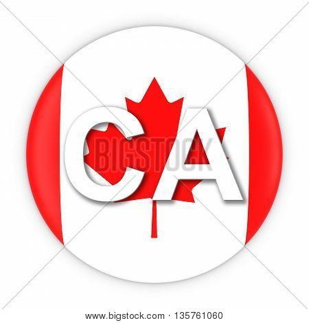 Canada Flag Button With Two Letter Country Iso Code 3D Illustration