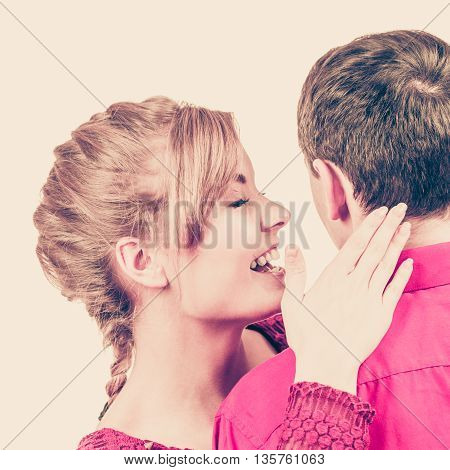 Woman Telling Man Some Secrets, Couple Talking