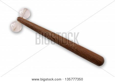 Gua sha Massage Rose Quartz Chinese medical traditional tool Guasha. Believe Skin Detoxification and more beauty. Isolated on white and objects with clipping paths