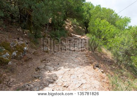 The path leading to the Psychro Cave. The Crete islandGreece.
