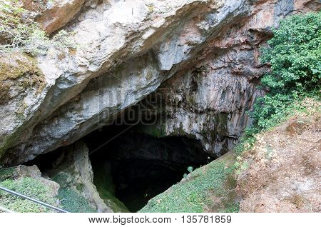 Entrance to the Cave of Zeus on July 212014 on the Crete island in Greece.