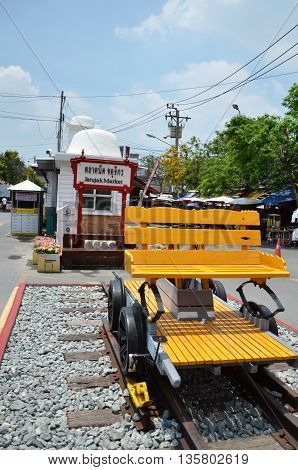 BANGKOK THAILAND - JUNE 20 2016: View of Jatujak or Chatuchak Market in Bangkok Thailand. Jatujak Market is the largest market in Thailand.