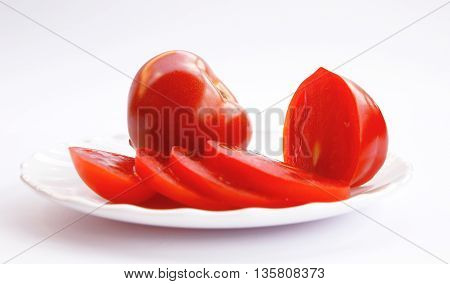 beautiful and juicy tomatoes on a white background photo for micro-stock