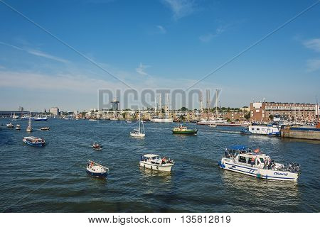 Amsterdam, Netherlands - August 20: SAIL Amsterdam 2015 is an immense flotilla of Tall Ships maritime heritage naval ships and impressive replicas August 20, 2015 in Amsterdam, Netherlands