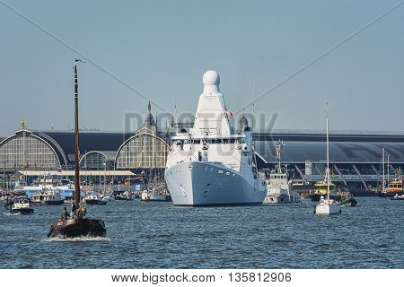 Amsterdam, Netherlands - August 20: SAIL Amsterdam 2015 is an immense flotilla of Tall Ships maritime heritage naval ships and impressive replicas August 20, 2015 in Amsterdam, Netherlands