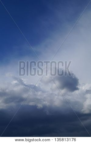 Summer day Blue sky with white clouds