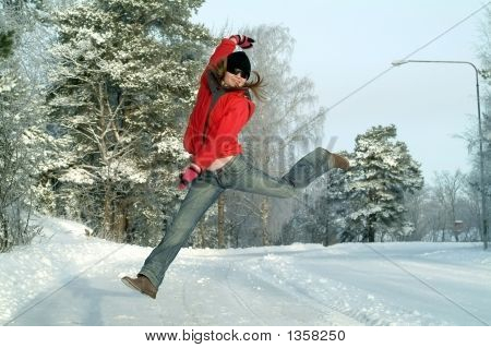 Happy Girl Jumping 