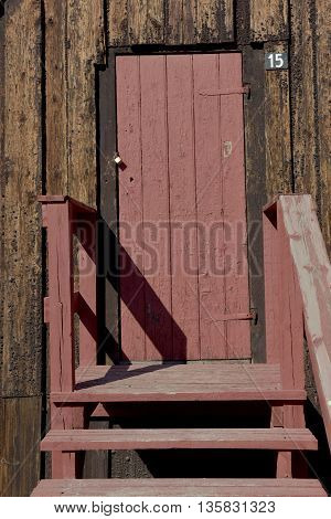 wooden traditional willage house door with old stylish