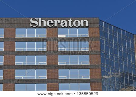 Indianapolis - Circa June 2016: Sheraton Indianapolis Hotel at Keystone Crossing. Sheraton is Part of the Starwood Hotel Group I