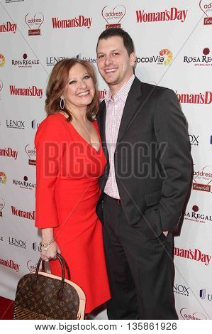 NEW YORK-FEB 10, 2015: TV personalities Caroline Manzo (L) and son Albie Manzo attend the 12th Annual Woman's Day Red Dress Awards at Jazz at Lincoln Center on February 10, 2015 in New York City.