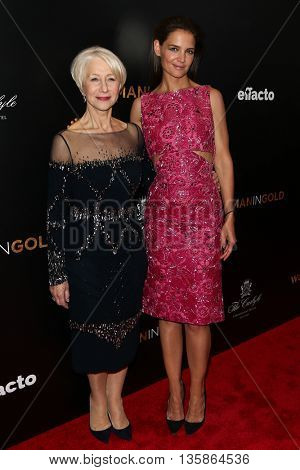 NEW YORK-MAR 30: Katie Holmes (R) and Helen Mirren attend the 