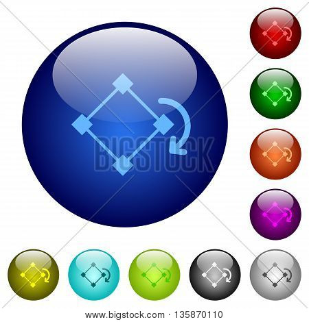 Set of color rotate element glass web buttons.