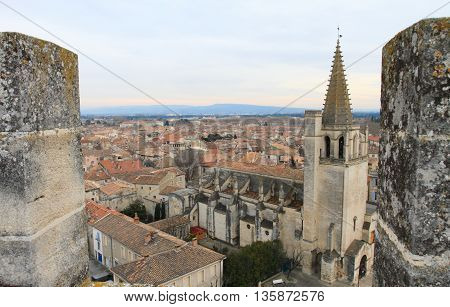 Tarascon And St. Martha's Church From Top Of Castle, France