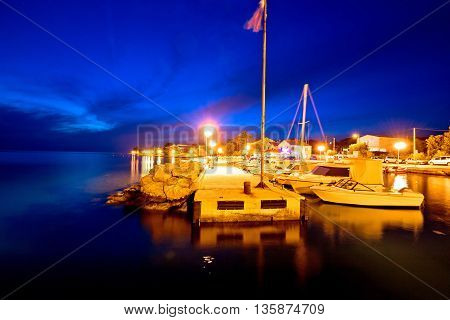 Village of Diklo near Zadar waterfront evening view Dalmatia Croatia