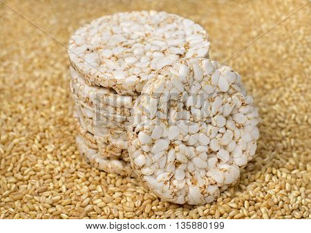 Close up Pile Of multigrain dry cakes